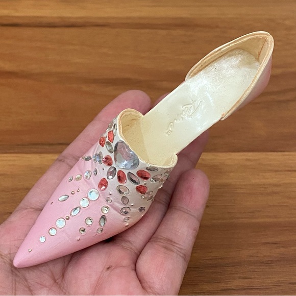 2002 RAINE Just the Right Shoe Pure Heart Miniature Ceramic Pink Heels Shoe - Picture 12 of 14